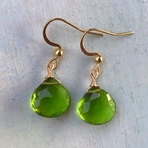 Green Peridot Quartz Sundance Charm Earrings
